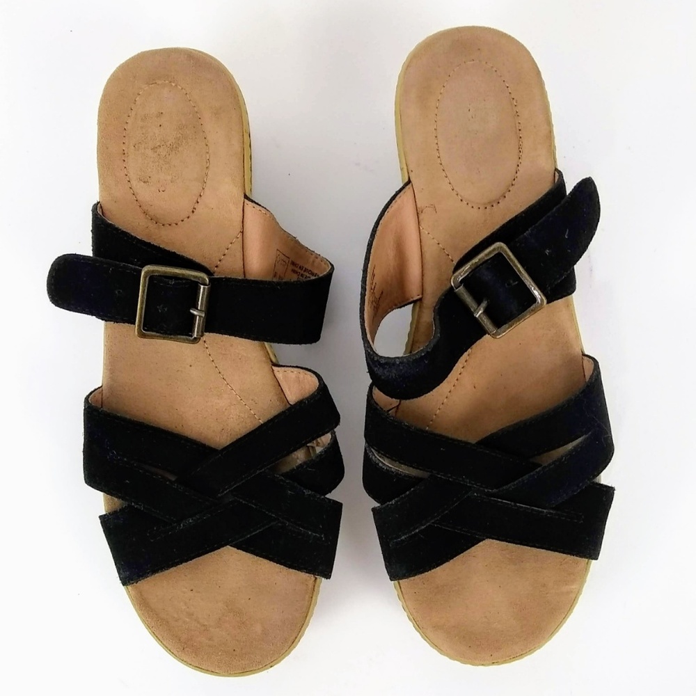 Lands End Women's Black and Tan Clog Sandals Size 9B - Picture 2 of 8